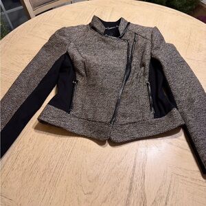 White House Black Market Tweed and Black Blazer